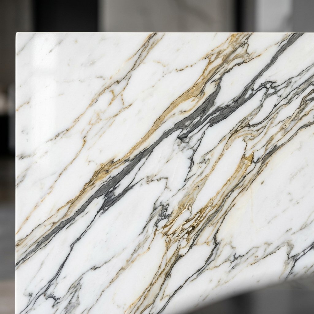 Premium white marble slab surface for stone repair